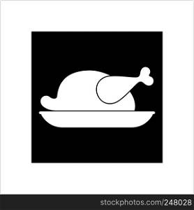 Chicken Icon, Turkey Icon Vector Art Illustration
