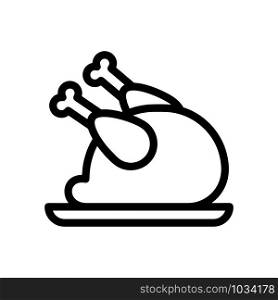 Chicken Leg Icon Food Meat Outlined - Vector