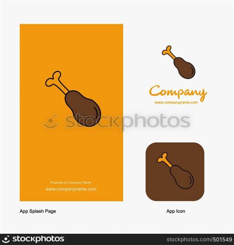 Chicken lollypop Company Logo App Icon and Splash Page Design. Creative Business App Design Elements