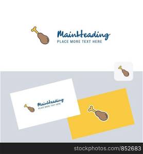 Chicken lollypop vector logotype with business card template. Elegant corporate identity. - Vector