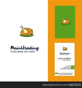 Chicken meat Creative Logo and business card. vertical Design Vector