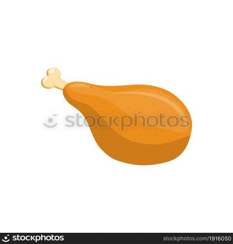 Chicken meat on the bone icon. Vector illustration in flat style. Chicken meat on the bone icon