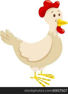 chicken or hen farm animal character. Cartoon Illustration of Chicken or Hen Farm Animal Character
