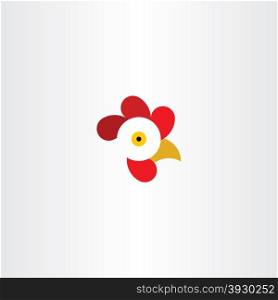 chicken or rooster head logo vector symbol