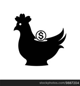 Chicken piggy bank icon vector illustration symbol design template