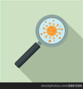 Chicken pox magnifier icon. Flat illustration of chicken pox magnifier vector icon for web design. Chicken pox magnifier icon, flat style