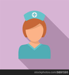 Chicken pox nurse icon. Flat illustration of chicken pox nurse vector icon for web design. Chicken pox nurse icon, flat style
