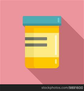 Chicken pox pill jar icon. Flat illustration of chicken pox pill jar vector icon for web design. Chicken pox pill jar icon, flat style