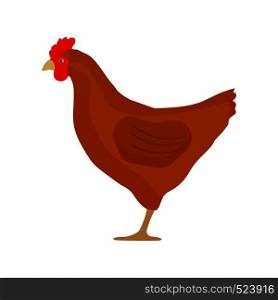 Chicken side view vector flat icon design. Food cock agriculture closeup silhouette farm isolated white.