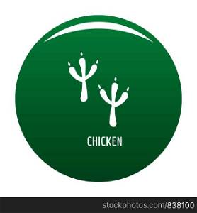 Chicken step icon. Simple illustration of chicken step vector icon for any design green. Chicken step icon vector green