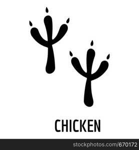 Chicken step icon. Simple illustration of chicken step vector icon for web. Chicken step icon, simple style.