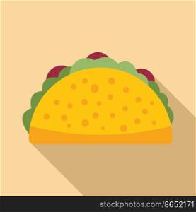 Chicken taco icon flat vector. Mexican food. Cooked meal. Chicken taco icon flat vector. Mexican food