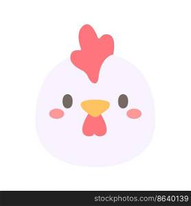 Chicken vector. Cute animal face. design for kids.