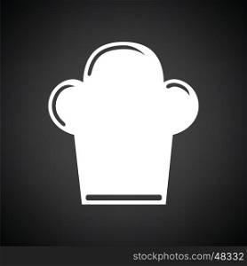 Chief cap icon. Black background with white. Vector illustration.