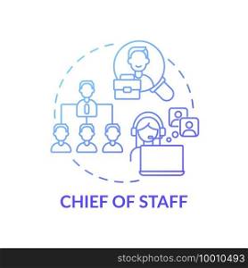 Chief of staff concept icon. Company top management jobs. Advisors to chief executive. Business creating process idea thin line illustration. Vector isolated outline RGB color drawing. Chief of staff concept icon