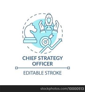Chief strategy officer concept icon. Top management positions. Developing corporate opportunities. Business idea thin line illustration. Vector isolated outline RGB color drawing. Editable stroke. Chief strategy officer concept icon