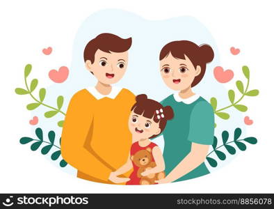 Child Adoption Agency By Taking Kids To Be Raised, Cared And Educated With Love In Flat Cartoon Hand Drawn Template Illustration