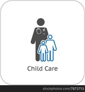 Child Care and Medical Services Icon. Flat Design.