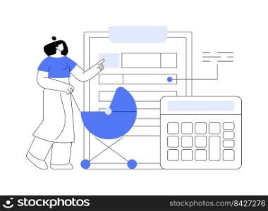 Child care expense deduction abstract concept vector illustration. Dependent care costs, benefit plan, tax return, taxable income, family budget, bank transfer, paycheck abstract metaphor.. Child care expense deduction abstract concept vector illustration.