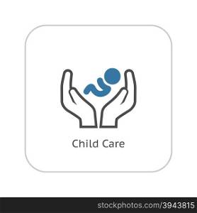 Child Care Icon. Flat Design.. Child Care and Medical Services Icon. Flat Design. Isolated.