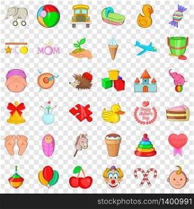 Child care icons set. Cartoon style of 36 child care vector icons for web for any design. Child care icons set, cartoon style