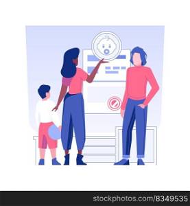Child custody isolated concept vector illustration. Husband and wife arguing about setting the terms for kids custody, divorce lawyer, business people, legal service, family law vector concept.. Child custody isolated concept vector illustration.