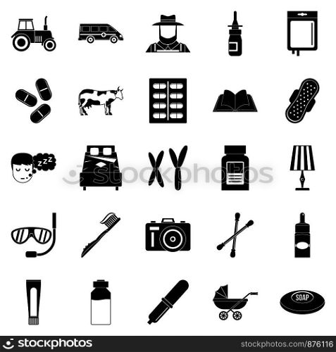 Child education icons set. Simple set of 25 child education vector icons for web isolated on white background. Child education icons set, simple style