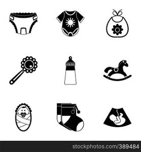 Child icons set. Simple illustration of 9 child vector icons for web. Child icons set, simple style