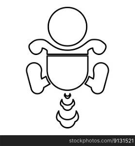 Child infant baby kid farts break wind farting bloating gas cloud stench bad smell flatulency contour outline line icon black color vector illustration image thin flat style simple. Child infant baby kid farts break wind farting bloating gas cloud stench bad smell flatulency contour outline line icon black color vector illustration image thin flat style