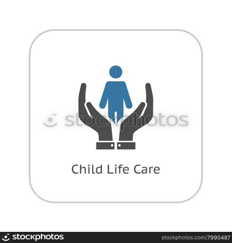 Child Life Care and Medical Services Icon. Flat Design. Isolated.. Child Life Care and Medical Services Icon. Flat Design.