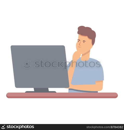 Child programming code icon cartoon vector. Computer project. Software school. Child programming code icon cartoon vector. Computer project