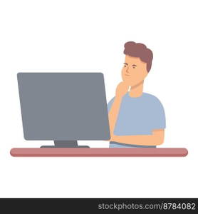 Child programming code icon cartoon vector. Computer project. Software school. Child programming code icon cartoon vector. Computer project