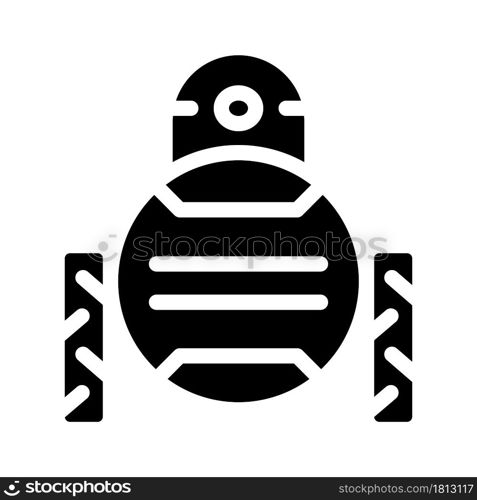 child robot glyph icon vector. child robot sign. isolated contour symbol black illustration. child robot glyph icon vector illustration