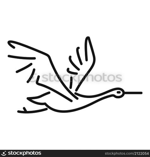 Child stork icon outline vector. Fly bird. Cute stork. Child stork icon outline vector. Fly bird