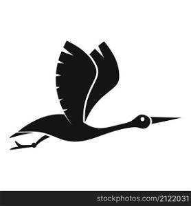 Child stork icon simple vector. Fly bird. Cute stork. Child stork icon simple vector. Fly bird