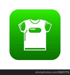 Child t shirt icon green vector isolated on white background. Child t shirt icon green vector