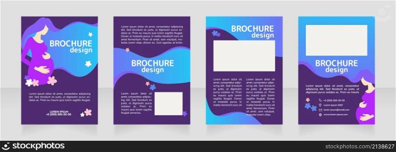 Childbirth education blank brochure design. Template set with copy space for text. Premade corporate reports collection. Editable 4 paper pages. Rounded Mplus 1c Bold, Nunito Light fonts used. Childbirth education blank brochure design