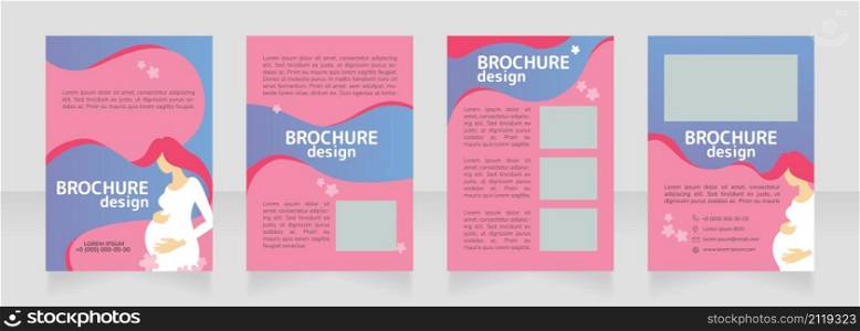 Childbirth preparation blank brochure design. Template set with copy space for text. Premade corporate reports collection. Editable 4 paper pages. Rounded Mplus 1c Bold, Nunito Light fonts used. Childbirth preparation blank brochure design
