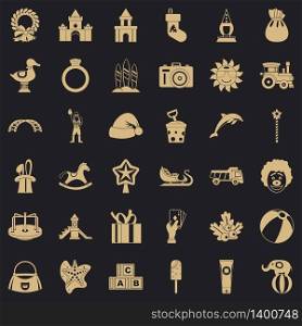 Childhood icons set. Simple style of 36 childhood vector icons for web for any design. Childhood icons set, simple style