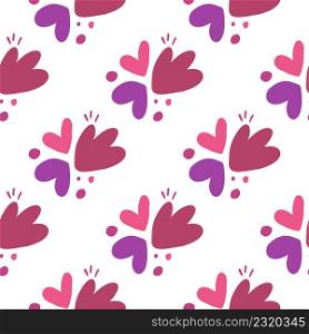 Childish pattern with flowers seamless pattern. Creative abstract heart shape wallpaper. Design for fabric, textile print, surface, wrapping, cover, greeting card. Vector illustration. Childish pattern with flowers seamless pattern. Creative abstract heart shape wallpaper.