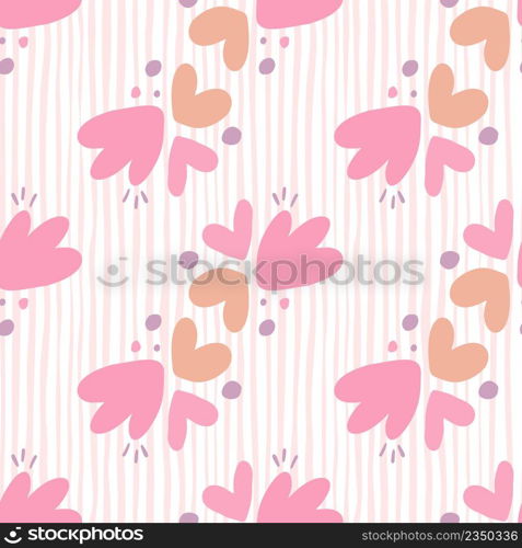 Childish pattern with flowers seamless pattern. Creative abstract heart shape wallpaper. Design for fabric, textile print, surface, wrapping, cover, greeting card. Vector illustration. Childish pattern with flowers seamless pattern. Creative abstract heart shape wallpaper.