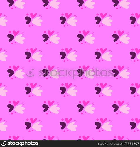 Childish pattern with flowers seamless pattern. Creative abstract heart shape wallpaper. Design for fabric, textile print, surface, wrapping, cover, greeting card. Vector illustration. Childish pattern with flowers seamless pattern. Creative abstract heart shape wallpaper.