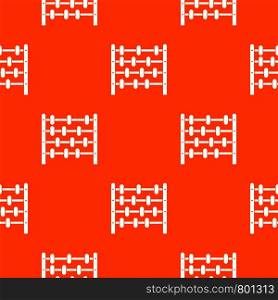 Children abacus pattern repeat seamless in orange color for any design. Vector geometric illustration. Children abacus pattern seamless
