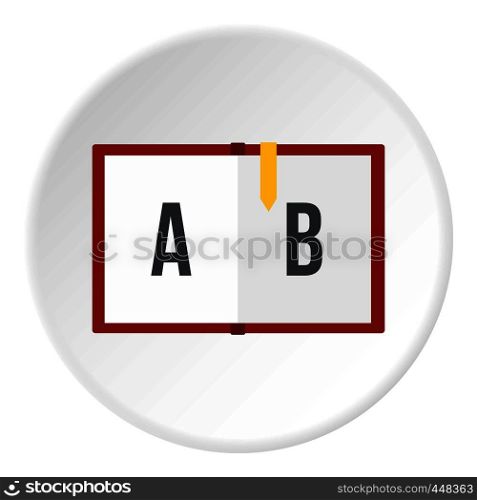 Children abc icon in flat circle isolated vector illustration for web. Children abc icon circle