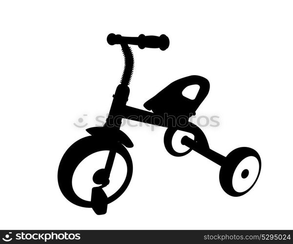 Children Bicycle with Three Wheels. Isolated on White Background.. Children Bicycle with Three Wheels. Isolated