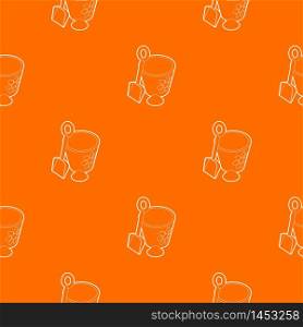 Children bucket with shovel pattern vector orange for any web design best. Children bucket with shovel pattern vector orange