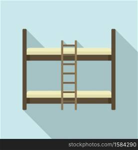 Children bunk bed icon. Flat illustration of children bunk bed vector icon for web design. Children bunk bed icon, flat style
