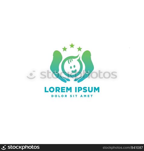 children care, baby care logo template icon element isolated - vector. children care, baby care logo template icon element isolated