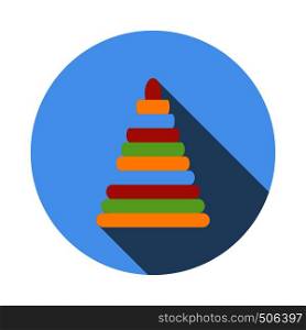 Children colorful pyramid icon in flat style on a white background. Children colorful pyramid icon