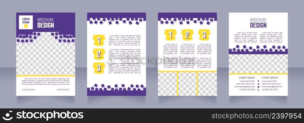 Children development blank brochure design. Template set with copy space for text. Premade corporate reports collection. Editable 4 paper pages. Smooch Sans Light, Bold, Arial Regular fonts used. Children development blank brochure design
